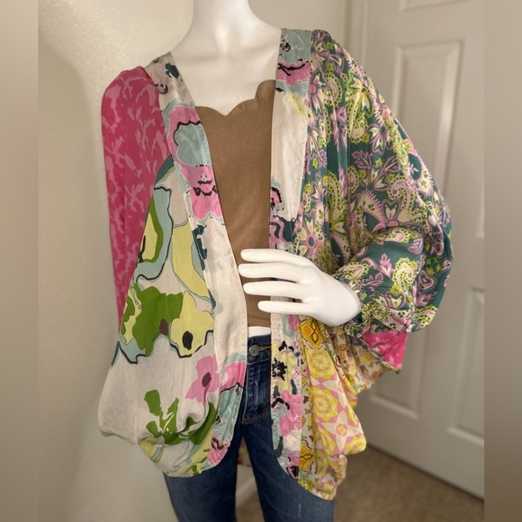 Anthropologie Printed Cocoon Boho Colorful Kimono one size.  #257 - Picture 1 of 11